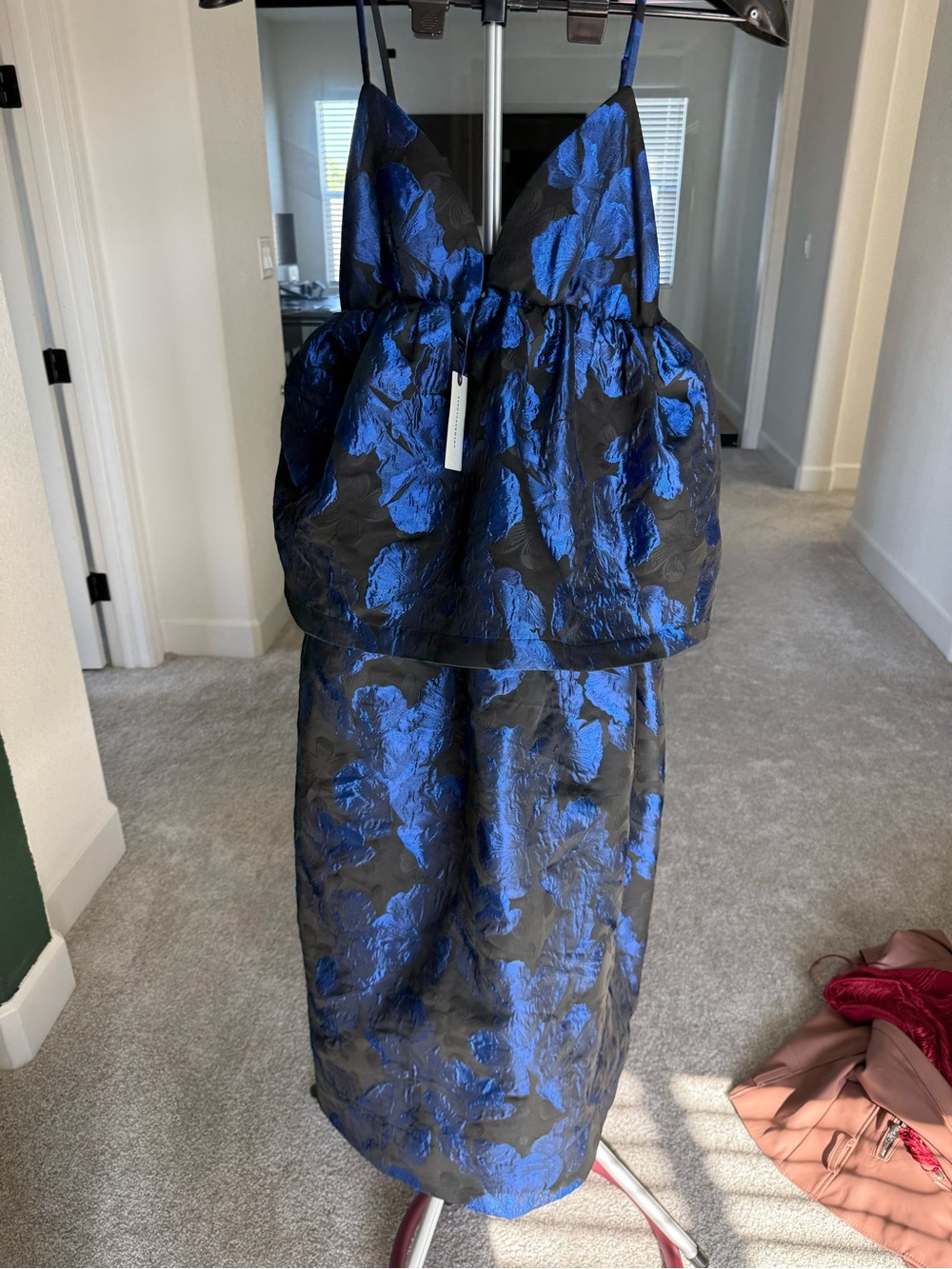 Anthropologie midi tiered open back dress